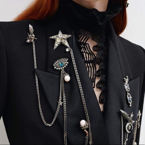 Signed🖤Alexander McQueen Star Drop Barrette/Lapel - Picture 5 of 5